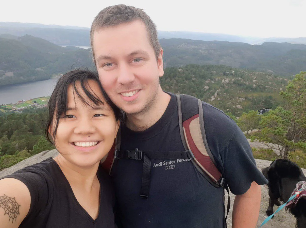 Richard and Edlynne hiking